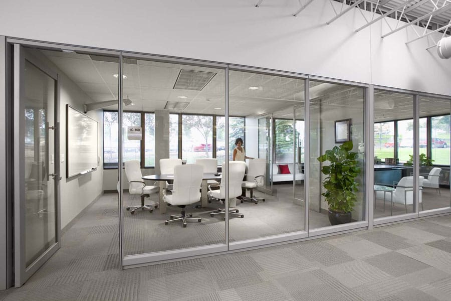 A Glimpse into the Future Office Cabin With Glass Wall Window View