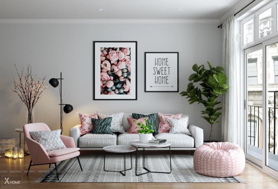 Modern Pink and Green Living Room A Fusion of Elegance and Sophistication